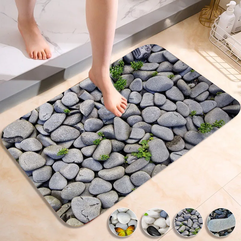 

1pc Exquisite Print Bathroom Floor Mat, Super Absorbent Quick-drying Non-slip Bathtub Mat For Kitchen, Living Room, Hallway