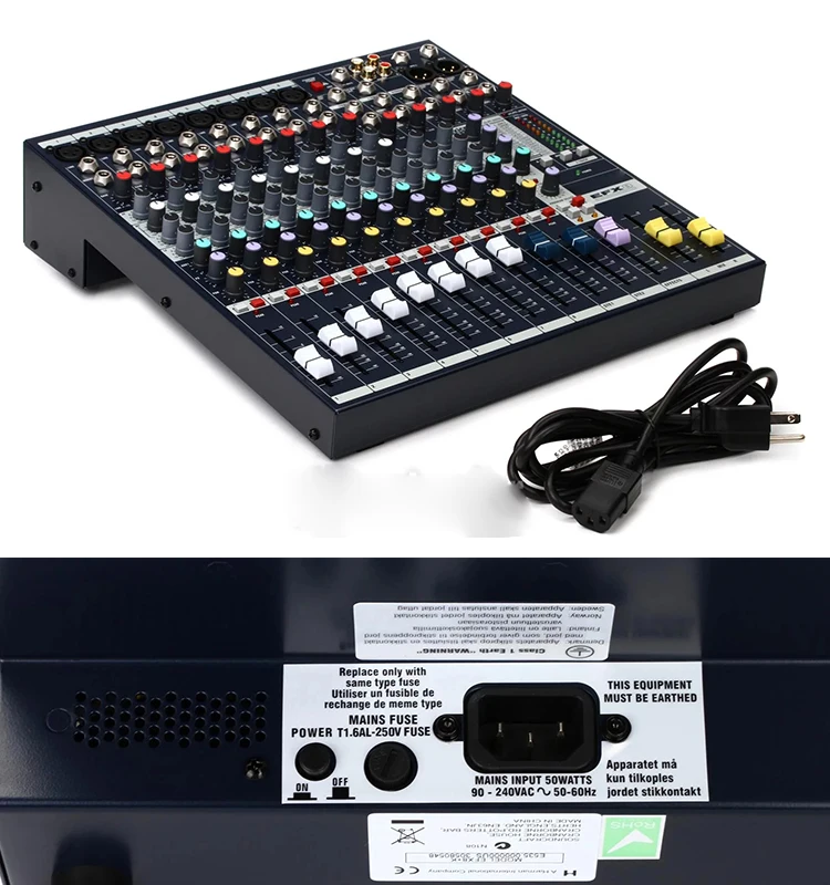 EFX8/12 المهنية DJ خلاط USB وحدة التحكم الصوت 8 قناة متعددة الأغراض جهاز مزج الصوت لأداء عالي