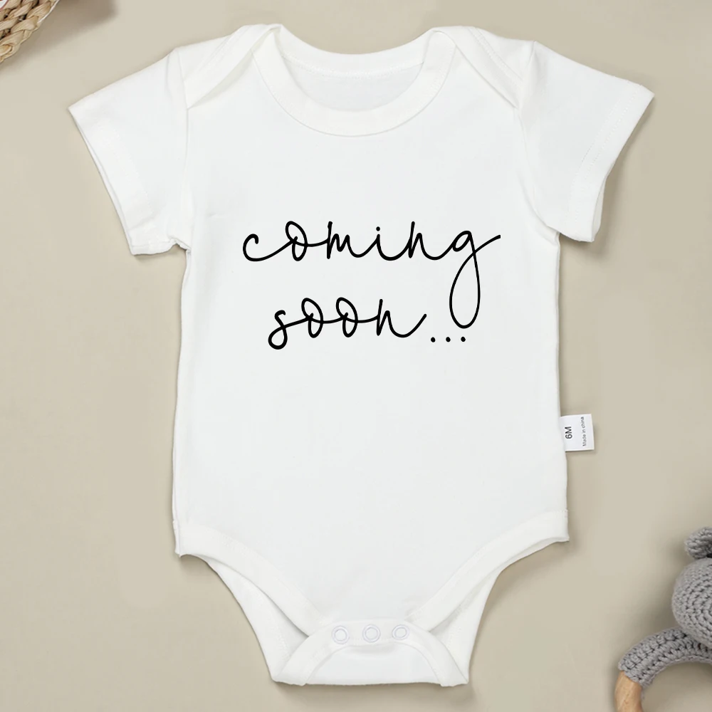 Coming Soon... Baby Girl Clothes Pregnancy Announcement Fine Gift Newborn Boy Bodysuit Cotton Popular High Quality Infant Onesie