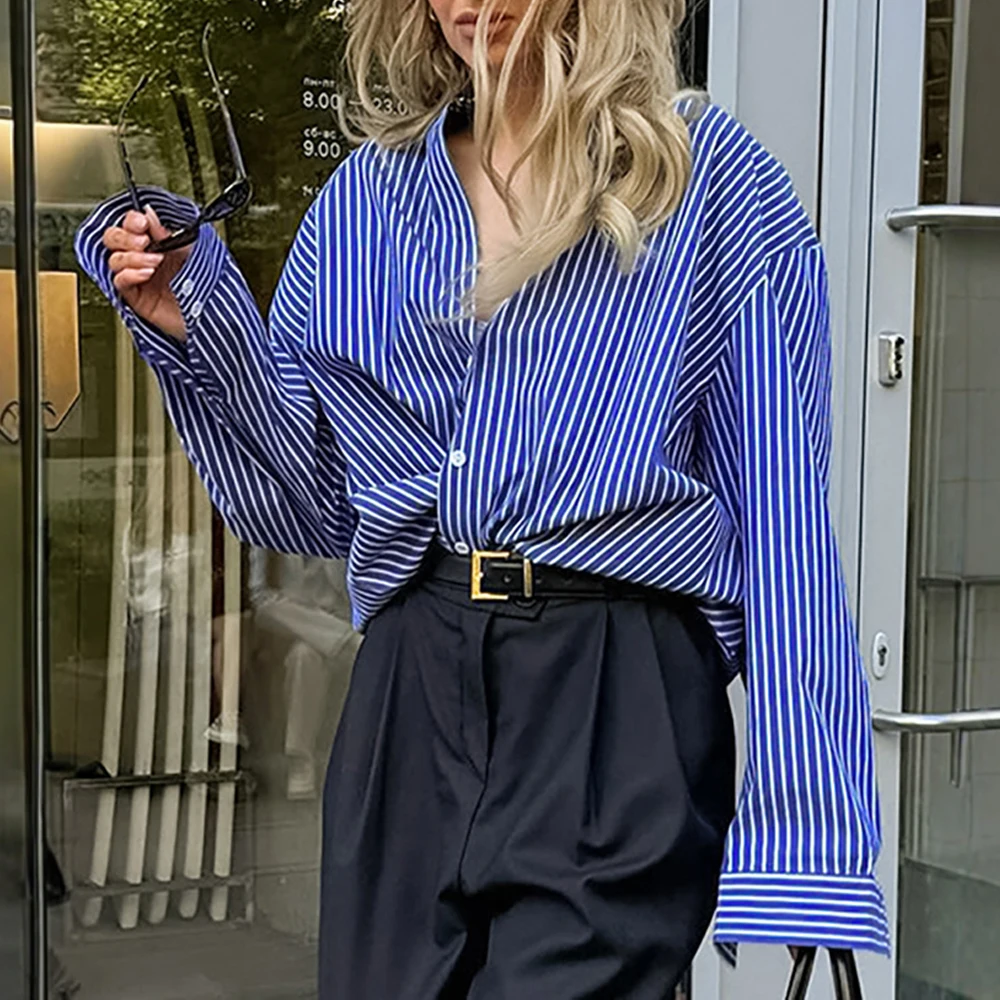 Französisch gestreiftes High-End-einfaches All-Match-Shirt für Damen, Herbst und Winter, neue Nische, personalisiertes Top für Damen