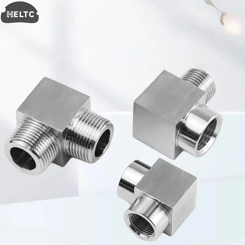 1PCS Size:1/4 90 Degree Elbow Pipe Fitting 304 Stainless Steel High Pressure Female To Male Connector For Water Gas