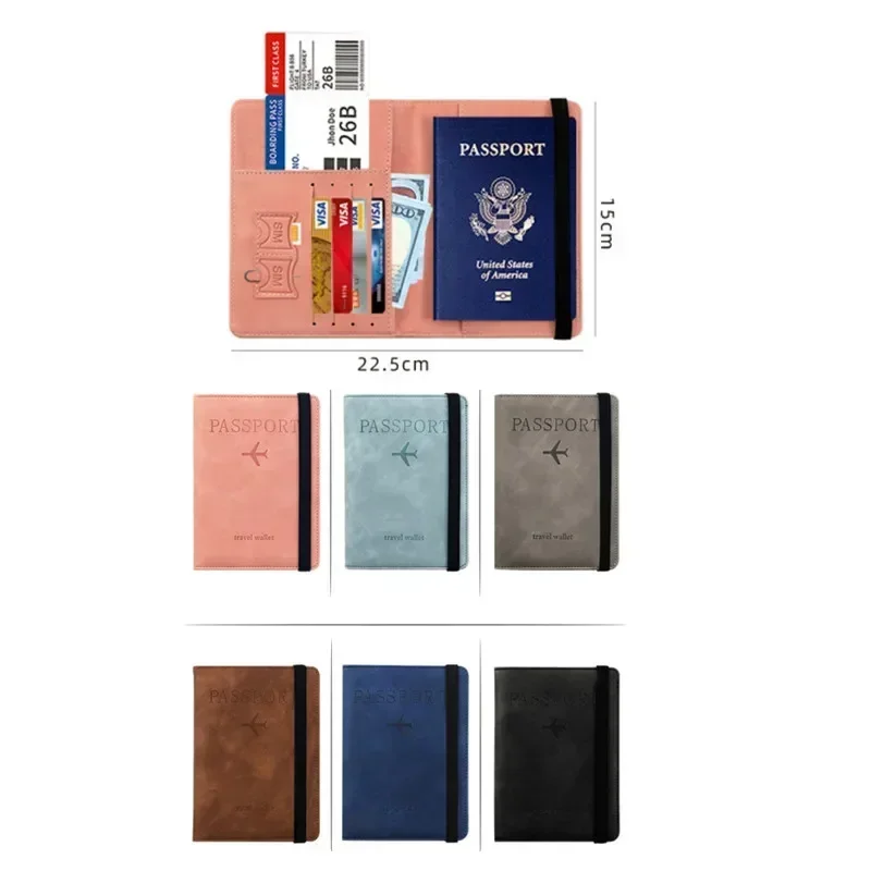 Multifunctional PU Leather Card Holder Travel Portable Passport Holder ID Card Credit Card Organizer Women Men Wallet Coin Purse