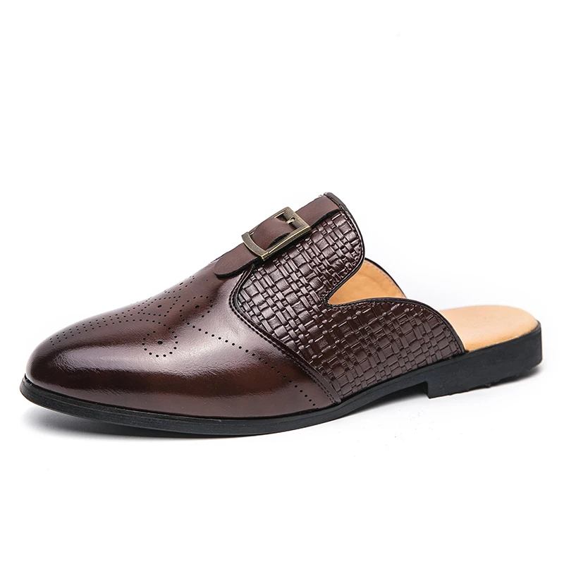 

Летние мужские полутапочки, броги для вождения, мужские повседневные сабо с пряжкой на ремне, мокасины, дышащие лоферы Penny