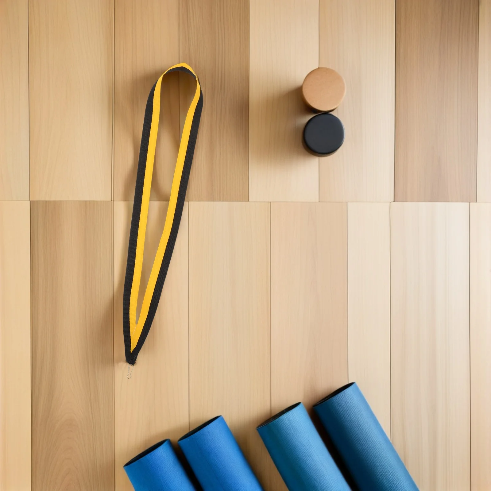 

20Pcs Flat Medal Lanyards with Snap Clips Vibrant Yellow Black Stripes Secure Nonslip Hold Comfortable Wear for Competition