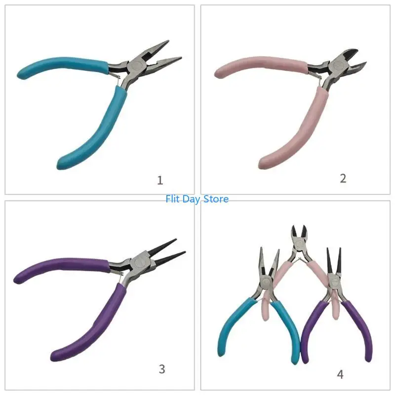 F92C Aigne d'aiguille pinces pinces perles définissent des outils essentiels pour les bijoux.