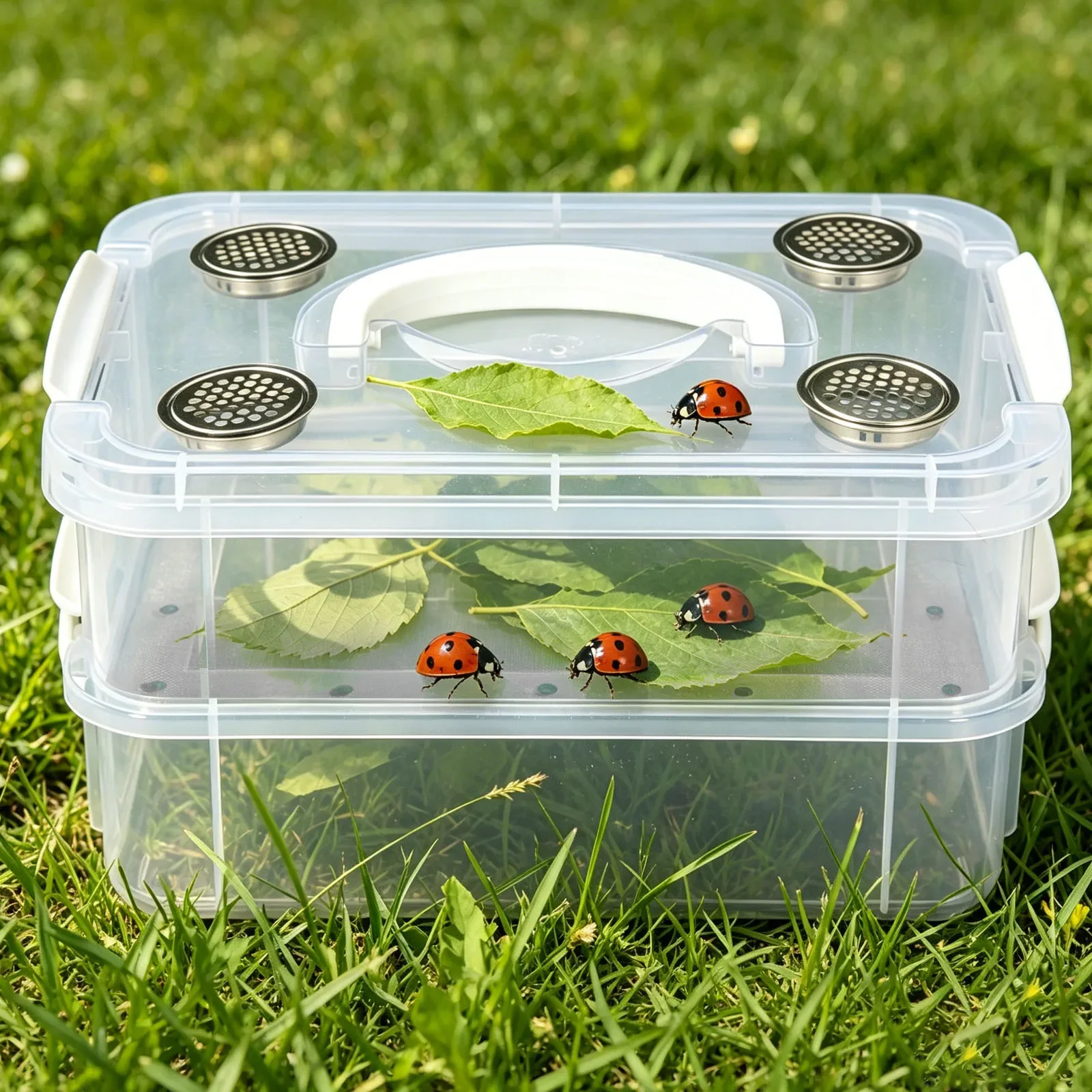 Mealworm Breeding Box Silkworm Feeder Bin Corn Worm Breeder Rearing Container for Pet Insects Reptiles Lizards Bearded