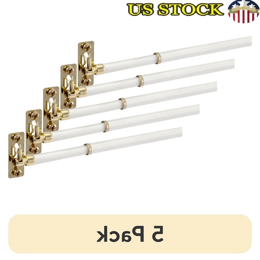 

5 Pack Adjustable Swivel Sash Rod 21-38 Inches Extendable Metal Curtain Rod with Mounting Hardware Windows Doors