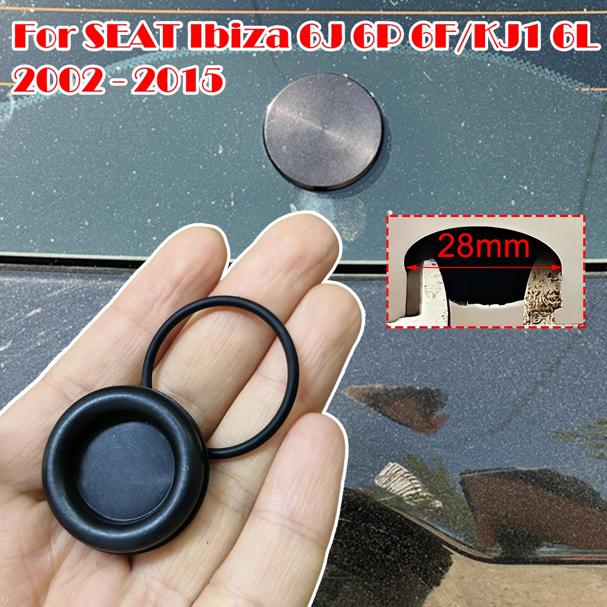 

For SEAT Ibiza 6J 6P 6F/KJ1 6L 2002 - 2010 2011 2012 2014 2015Car Rear Windshield Wiper Blade Arm Delete Bung Plug Cap cover
