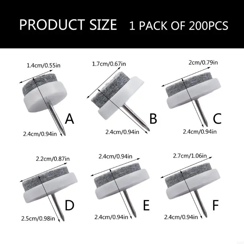 N58C 200pcs كرسي الأثاث الساق أسفل القدمين الأظافر على انزلاق اللوحة الخشبية واقي الأرضية للكرسي والبراز والطاولة