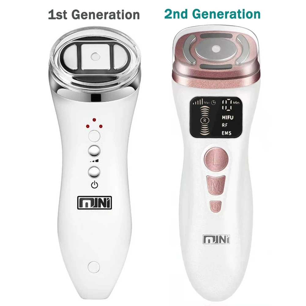 2nd Gen Mini HIFU Beauty Device RF EMS Microcurrent LED Light Skin Tightening Lifting Anti Aging Wrinkle Care Home Use Machine