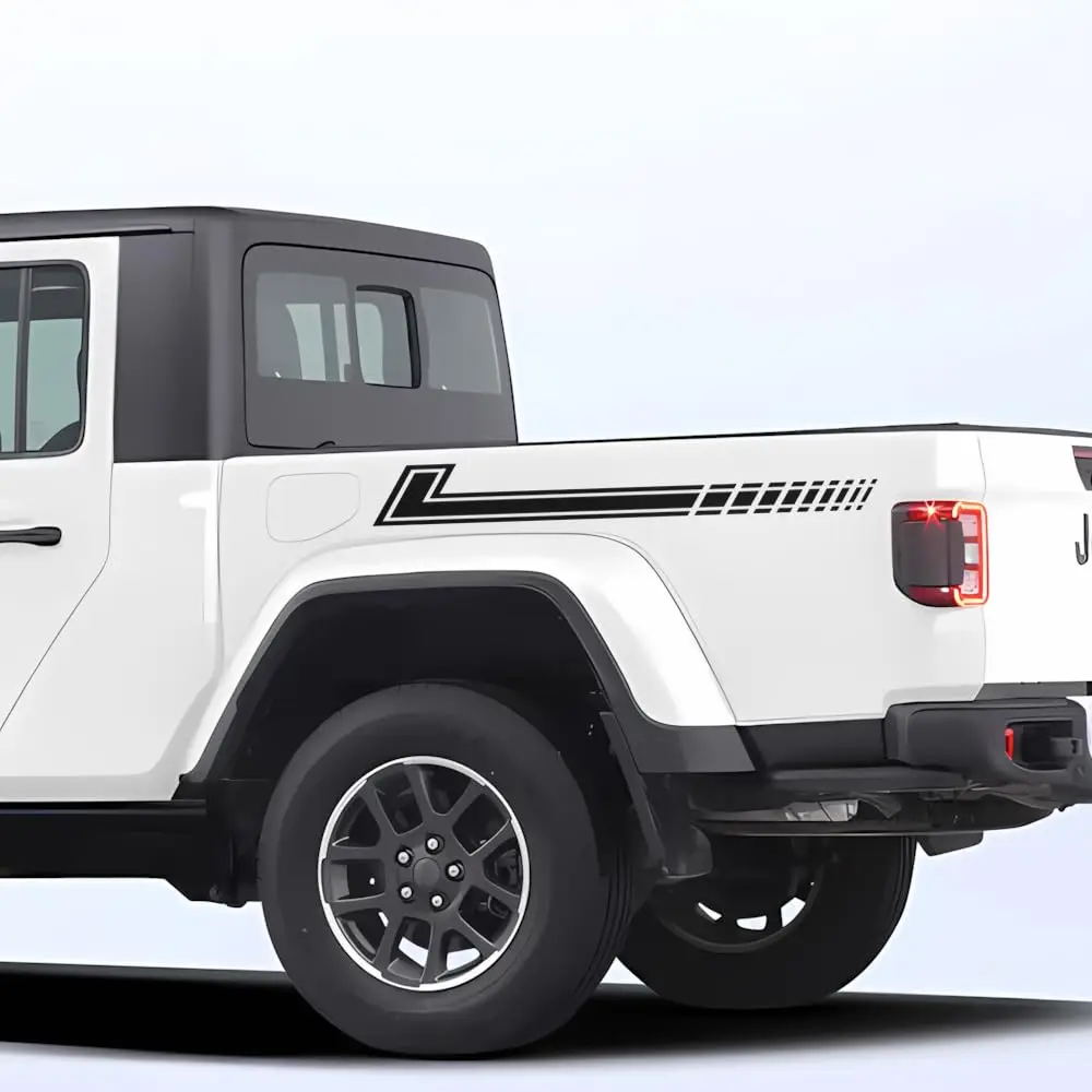 

2X Decal Sticker Vinyl Rear Bumper Trunk Side Racing Stripes Graphics Compatible with Jeep JT Gladiator