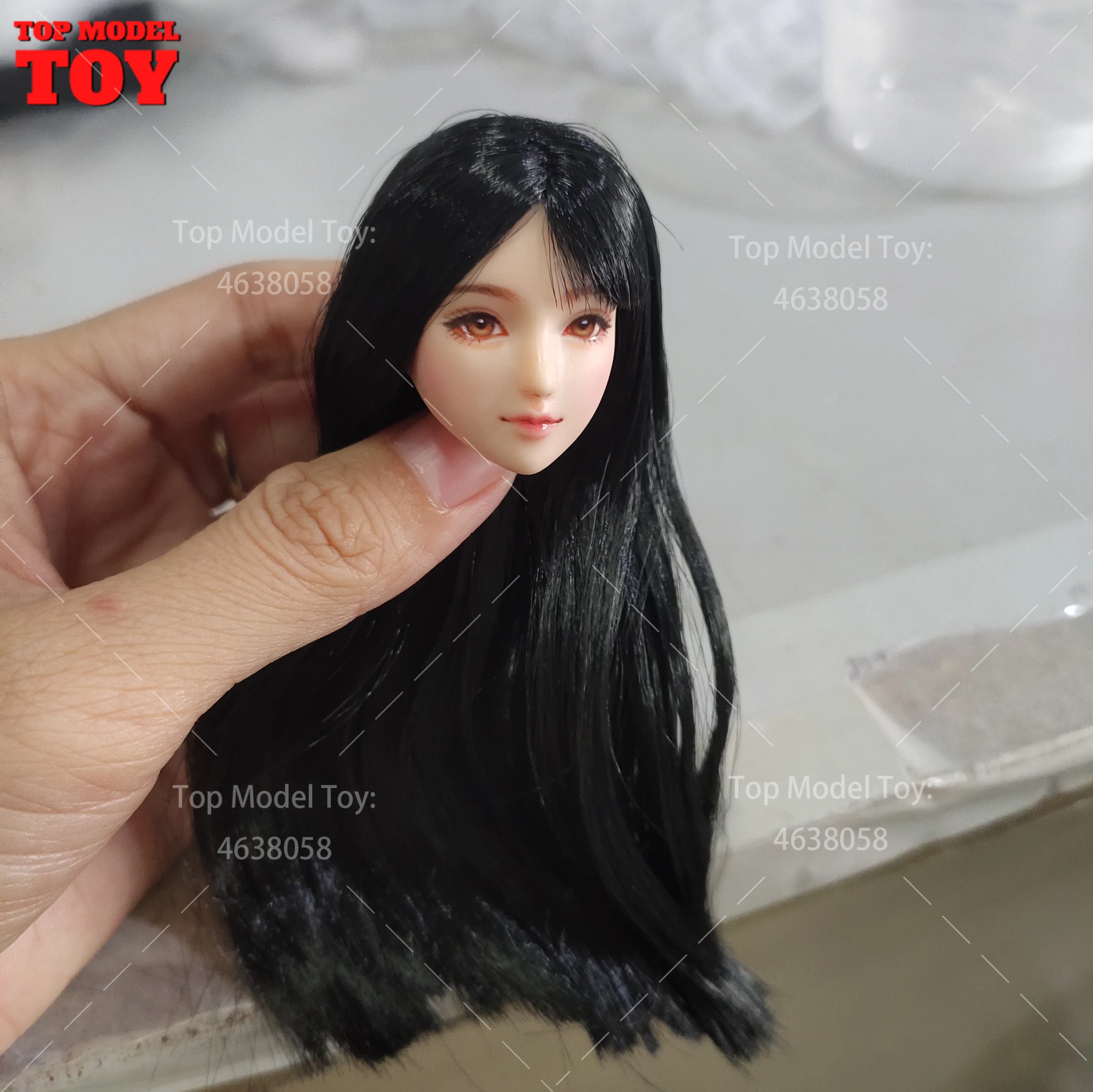 1/6 personalización belleza chica Obitsu cabeza esculpida modelo de pelo largo negro para soldado femenino de 12 "PH TBL figura de acción cuerpo muñecas