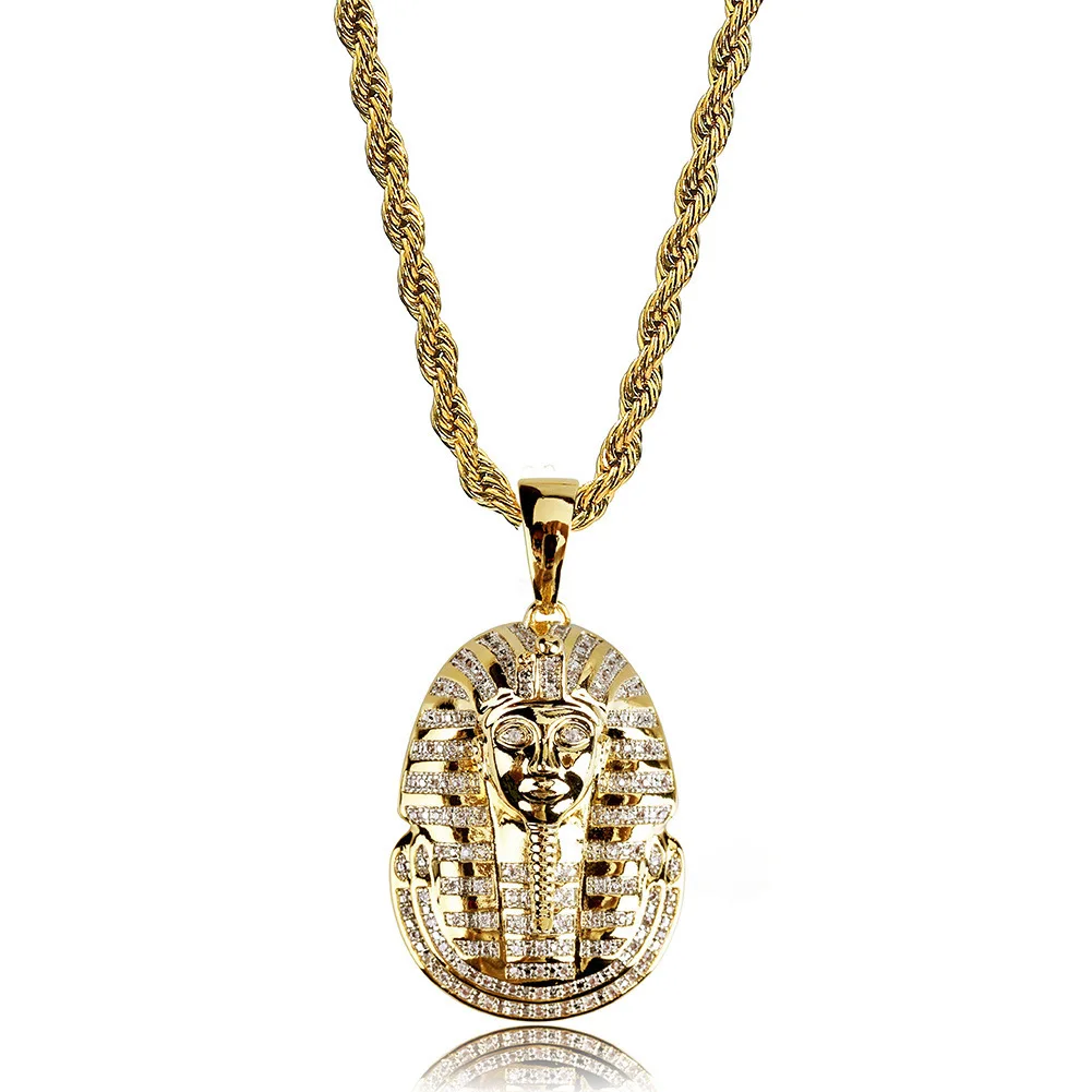 

Hip Hop Sle French Head Portrait Pendant Nelace Men's Retro Personalized Faion Jewelry Alloy Plated Silver Gold Twist C...