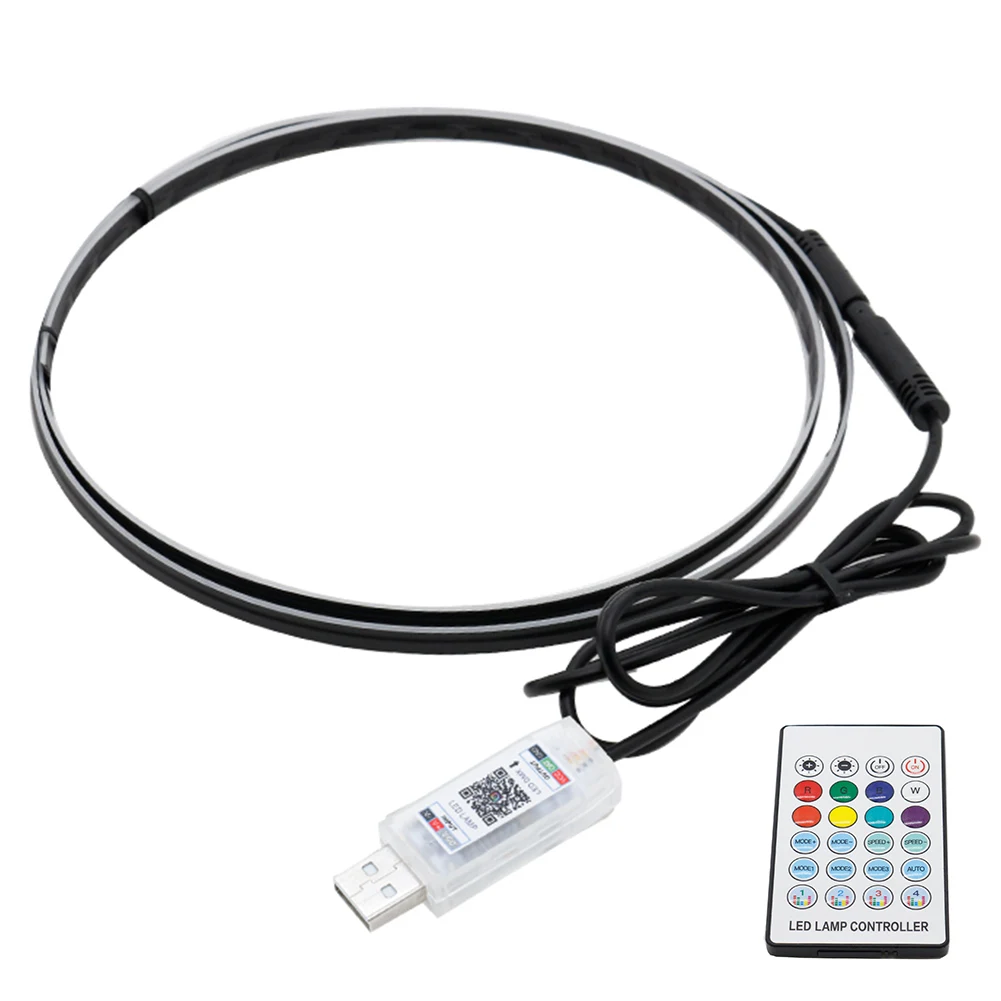 

USB Car Atmosphere Strip Lamp Remote Control Ambient Strip Light Aryclic LED Ambient Light Car Interior Colorful Light Car Parts