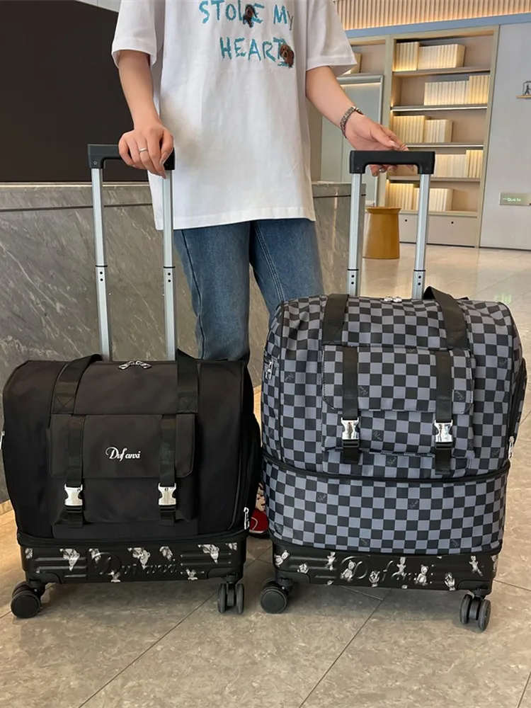 universal-wheel-travel-bag-yoga-mat-storage-bag-single-shoulder-handbag-unisex-fashionable-oxford-cloth-foldable-travel-bag