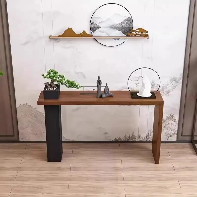 Solid wood designer entry entrance table against the wall end view table decorative side table