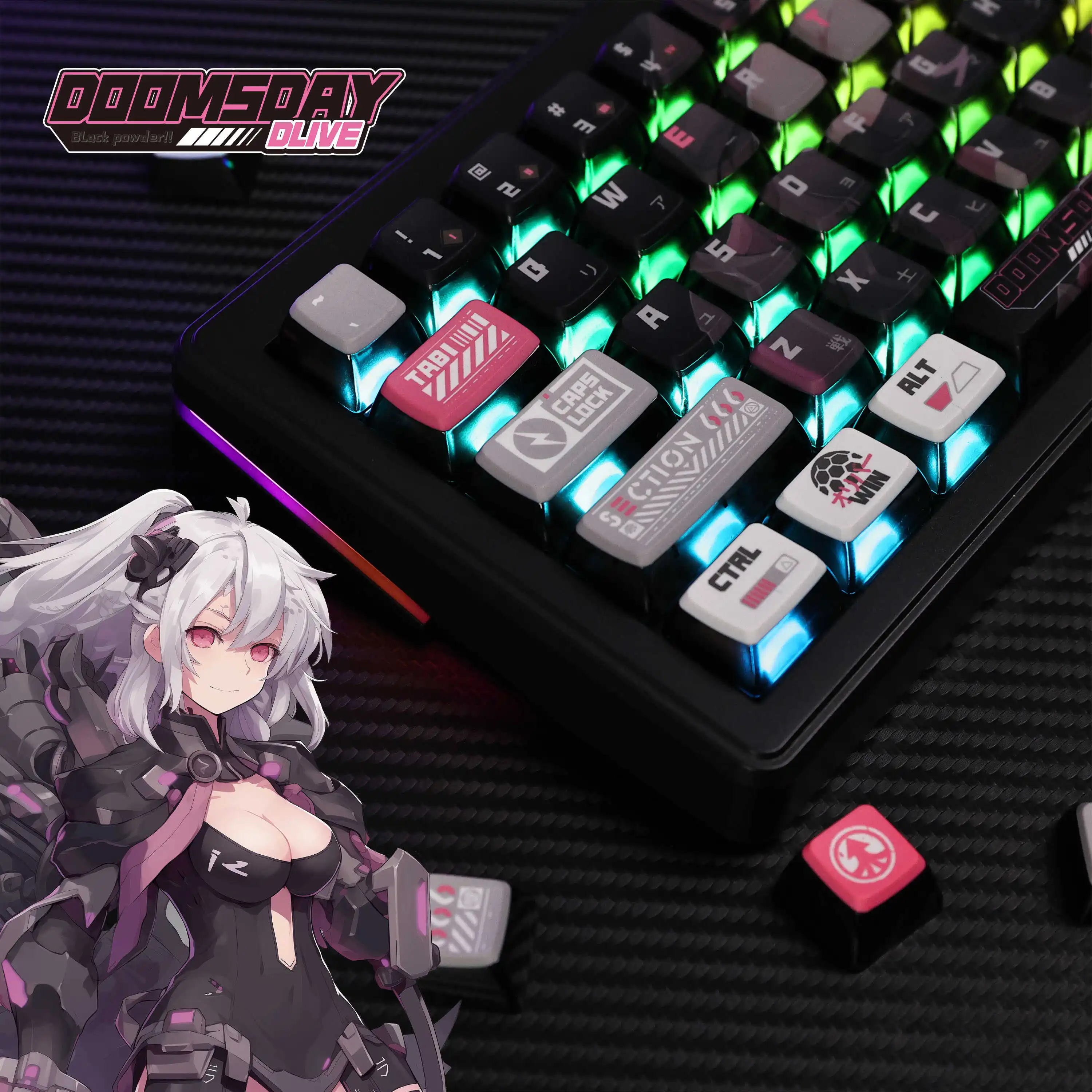 117 Tombol Dlive Anime Keycap ASA Profile Keycap PBT Dye-Sub Backlit Keycaps Kartun Key Caps untuk ANSI 61 68 87 104 108 Keyboard
