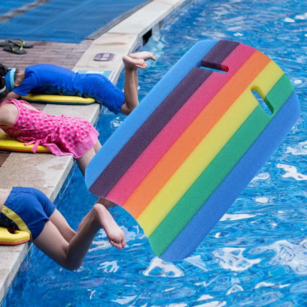 Pool Swimming Training Aid Rainbow Color Foam Board Float Kick Board Swimming Kickboard Rainbow Float Board Float Hand Board