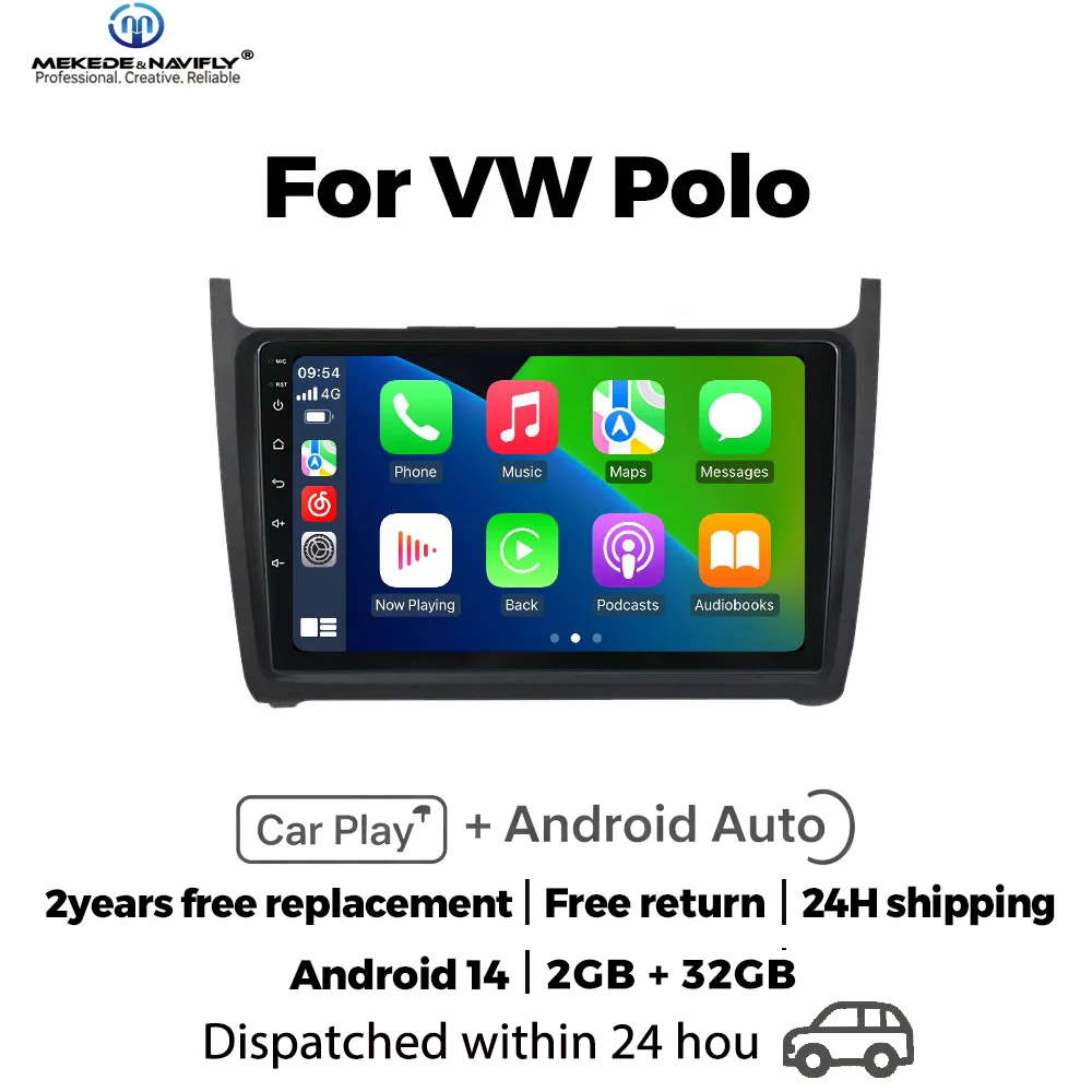 

Автомобильная мультимедийная система MEKEDE&NAVIFLY Android 14 для Volkswagen VW Polo Sedan 2008-2018 с Carplay и GPS