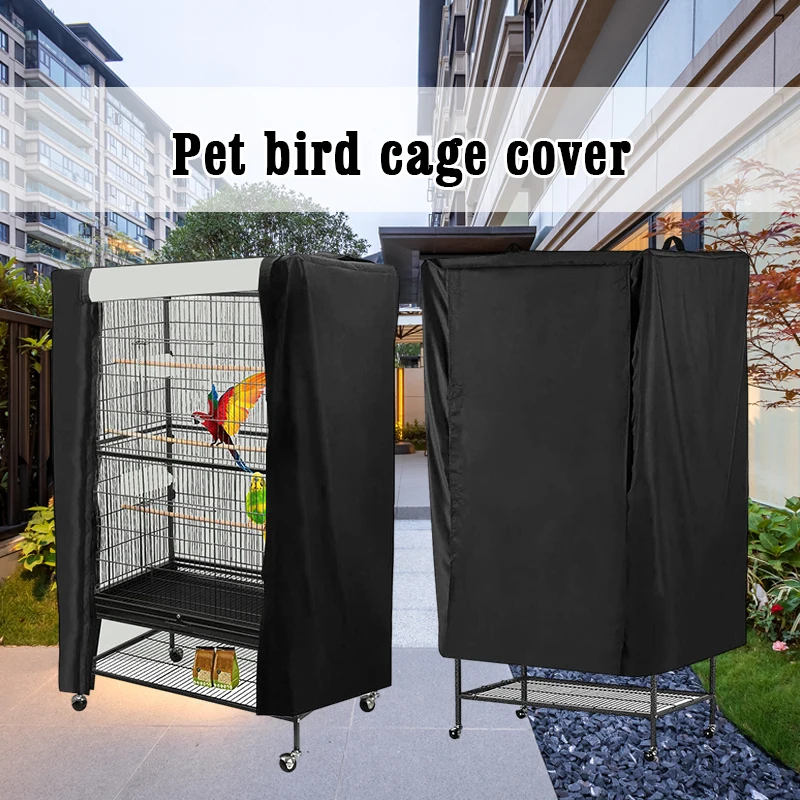 Waterproof Pet Bird Cage Cover Parrot Cages Cloth Black Large Universal Breathable Protective Home Pet Dustproof Shading Cover