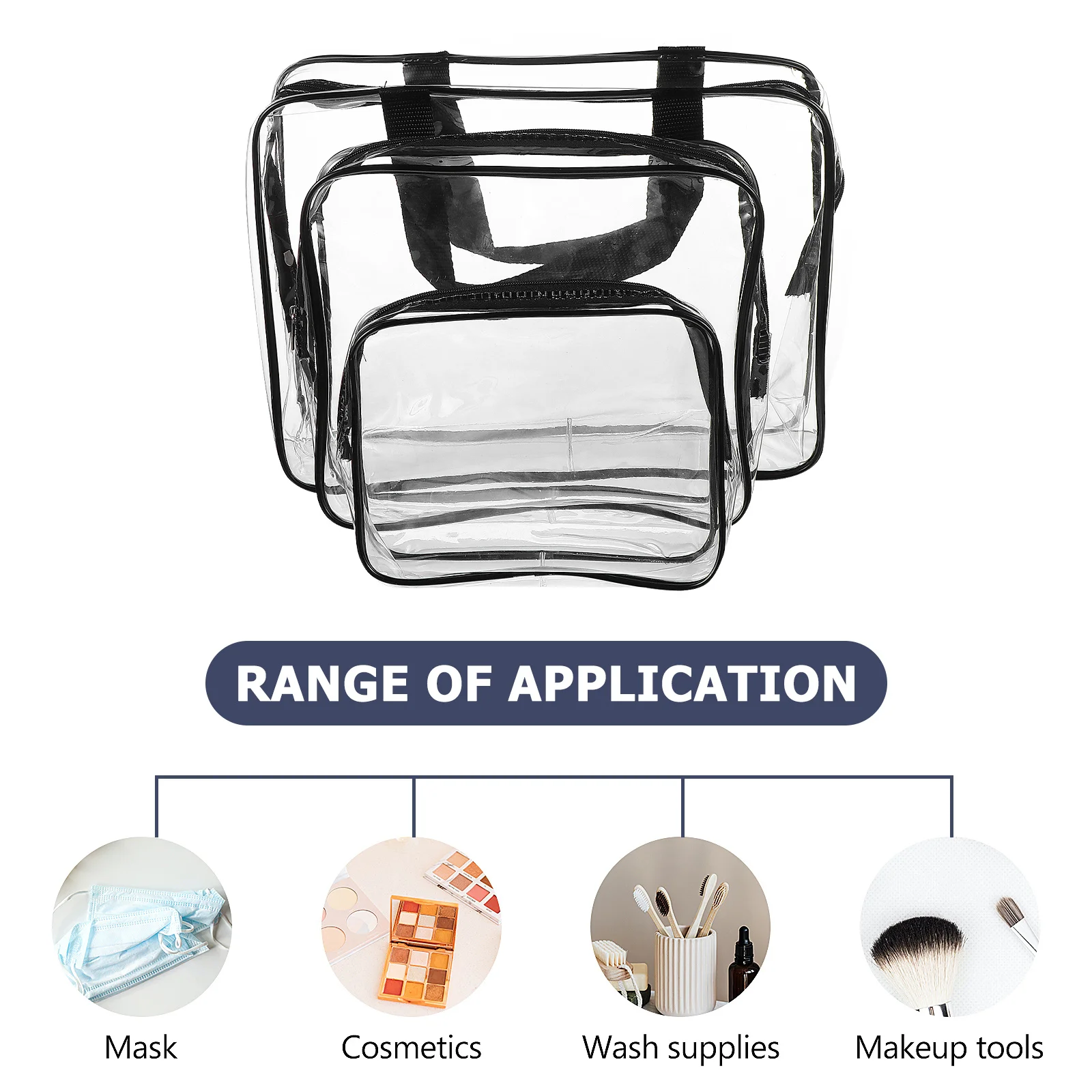 

5 Pcs Waterproof Toiletry Bag PVC Makeup for Women Lightweight Zipper Travel Organizer Small Clear