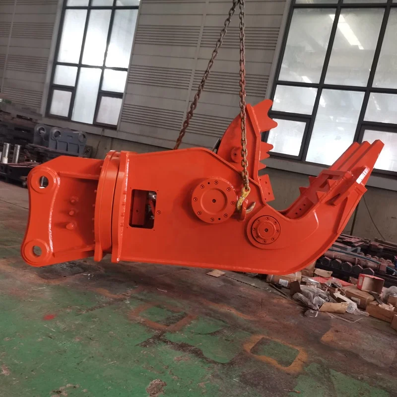 Scrap Demolition Shear Excavator Hydraulic Double Cylinder Steel Cutting Recycling Works Customized Flexible Rotation Mechanism