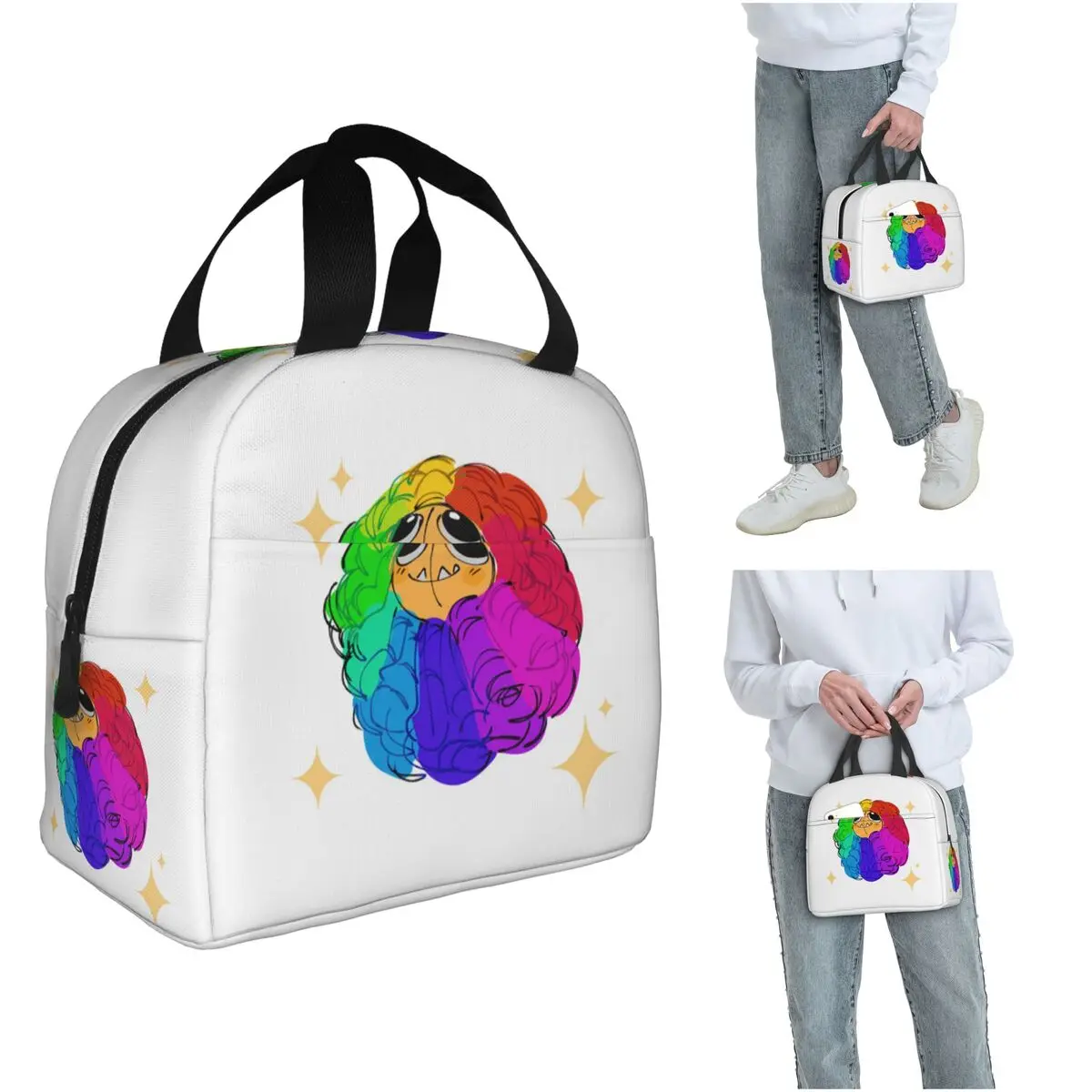 

Funny Yarnaby Plush Critters Insulated Lunch Bag for Kids School Cooler Thermal Food Box Tote Leakproof Lunch Boxes Container