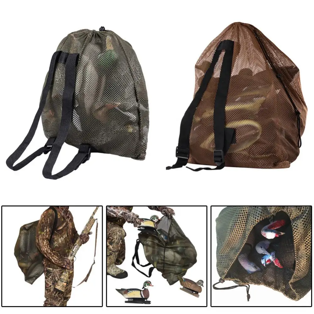 

Outdoor Duck Gooses Mesh Luring Decoy Shoulders Bag Drawstring Hunting Backpack Hunting Decoy Hunting Tools