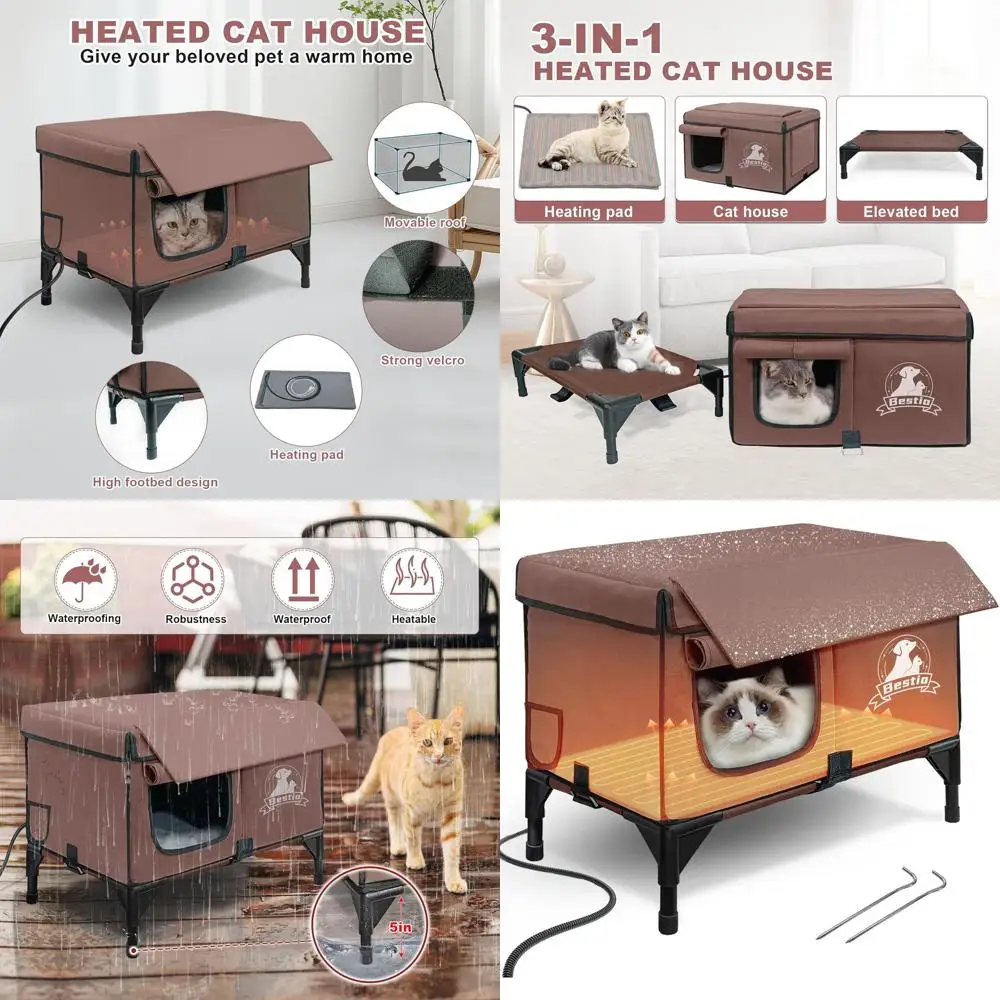 

Insulated Outdoor Cat Shelter with Elevated Base for Winter Protection