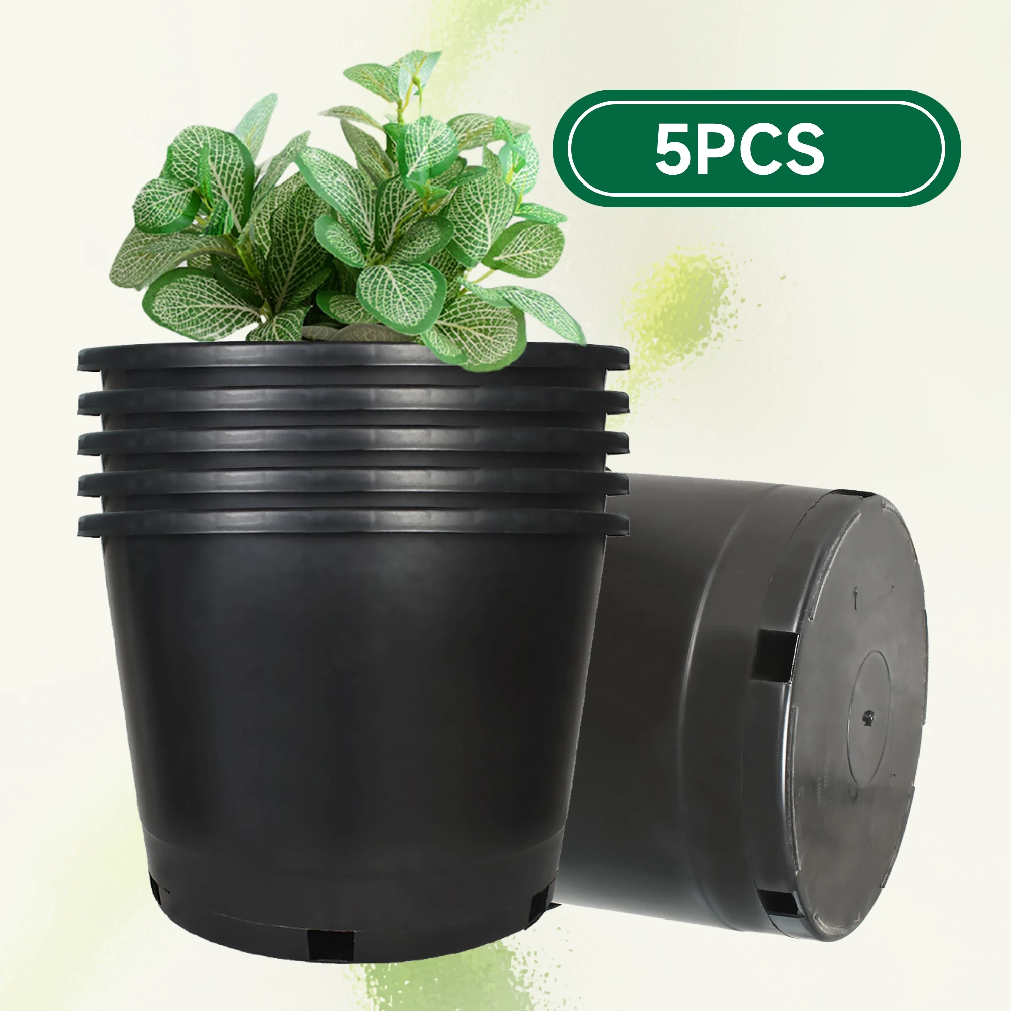 5-Pack 10-Gallon Premium Black Nursery Pots Plant Containers Garden Planter for Home Garden