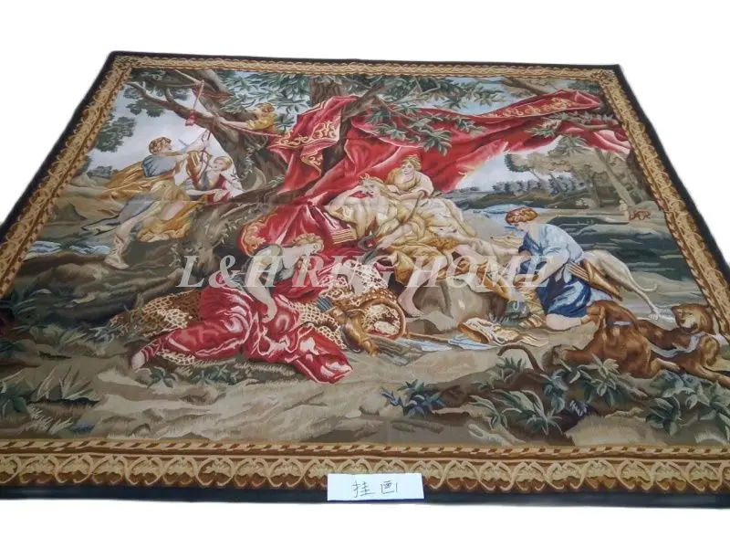 

Free shipping 100% Woolen Aubusson Tapestry Gobelin carpet 100% handmade Tapestry Museum Collection Item Do Not Miss