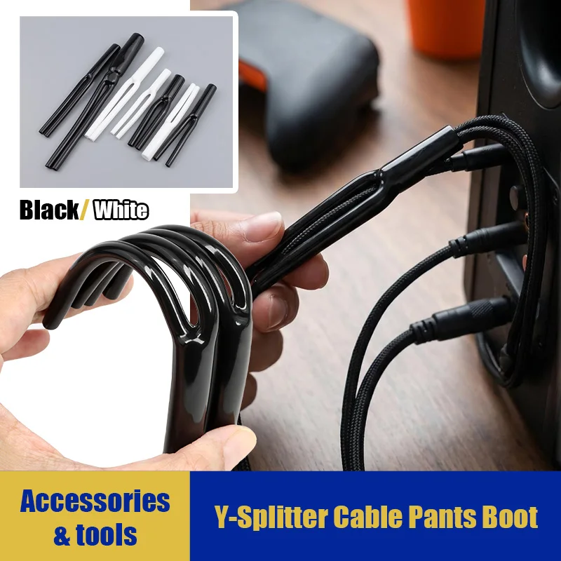 1~50P PVC Y Splitter Pant Boot Wire Boots Y-shaped Sleeve Tube Speaker Audio Cable Wire Cable Pants Size 7/9/10/12/15.5mm