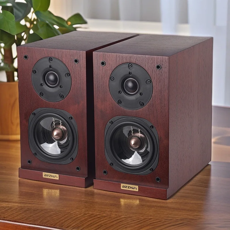 

BRZHIFI HIFI Speaker Bookshelf Speaker SP-52SE Wooden Case Speaker Pair For Home Cinema Voice Amplifier