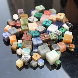 Natural Stone Cube Bead Agate Quartz Jasper Mineral Loose Square Spacer Beads for Jewelry Making DIY Charm Bracelet15'' 4 6 8mm
