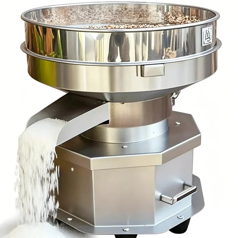 30CM Electric Vibrating Sieve Machine, Stainless Steel Powder Sifter Grinder for Herbs, Wood & Food