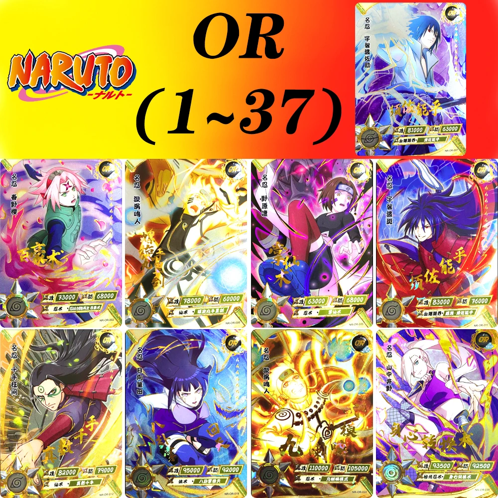 

KAYOU NARUTO OR 1~37 serie Uchiha Obito Namikaze Minato rare Bronzing texture Collection card Christmas birthday gift Game toys