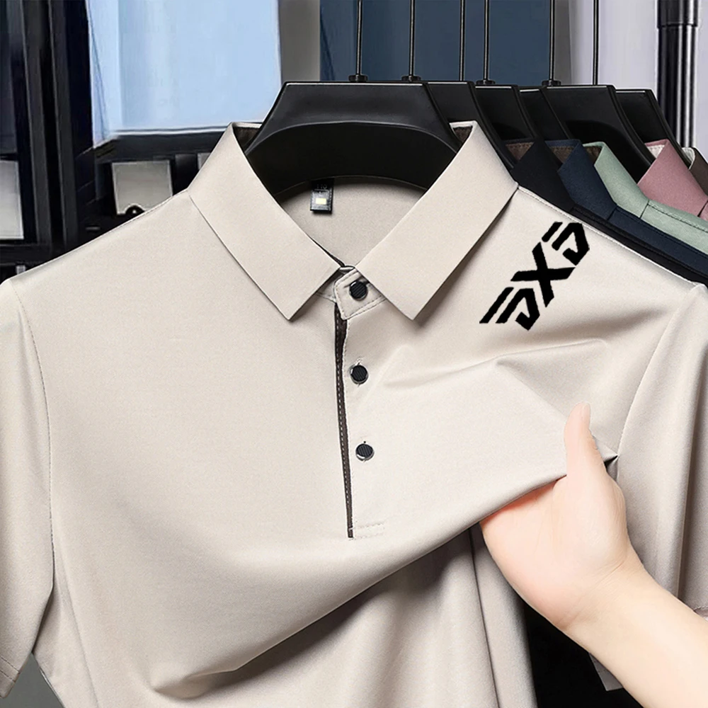 

Men's Summer Polo Shirt Fashionable New Style Exquisite Letter Brand Printed Pattern Comfortable Cool Breathable Business Top