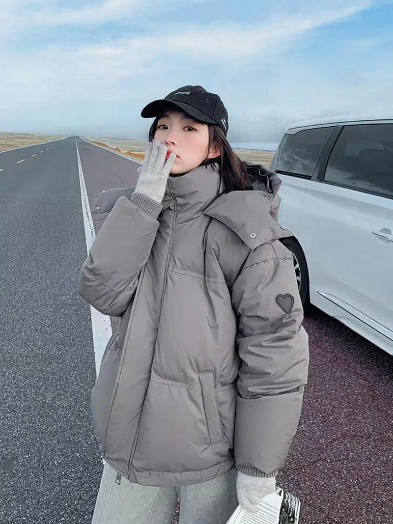 Parkas Womens Nieve Winter Sherpa Quilted Diamond-Decorated Double-Layered Fitted Waistband Full-Zip Turtleneck Insulated Tender