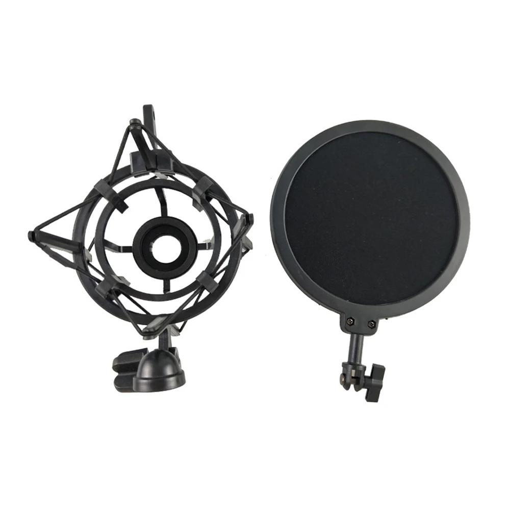 Microphone Shock Mount with Pop Filter Windscreen,Mic Shockmount to Reduce Vibration Noise For Recording Studio,Streaming