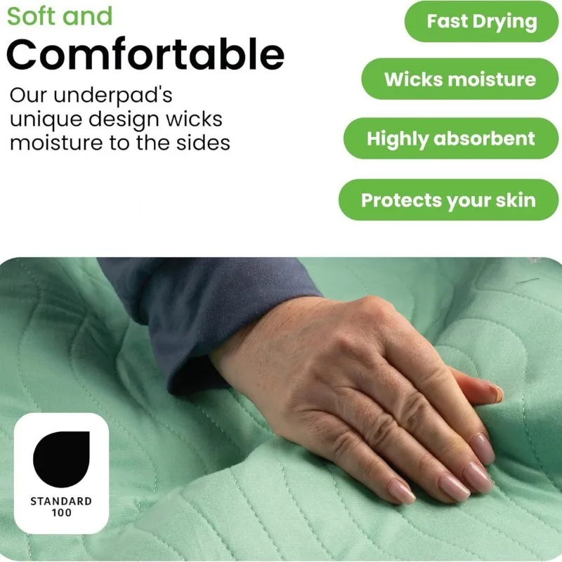 M11K-Reusable Washable Underpads, Pack Of 4-Heavy Absorbency Bedwetting Incontinence Pads For Kids, Adults