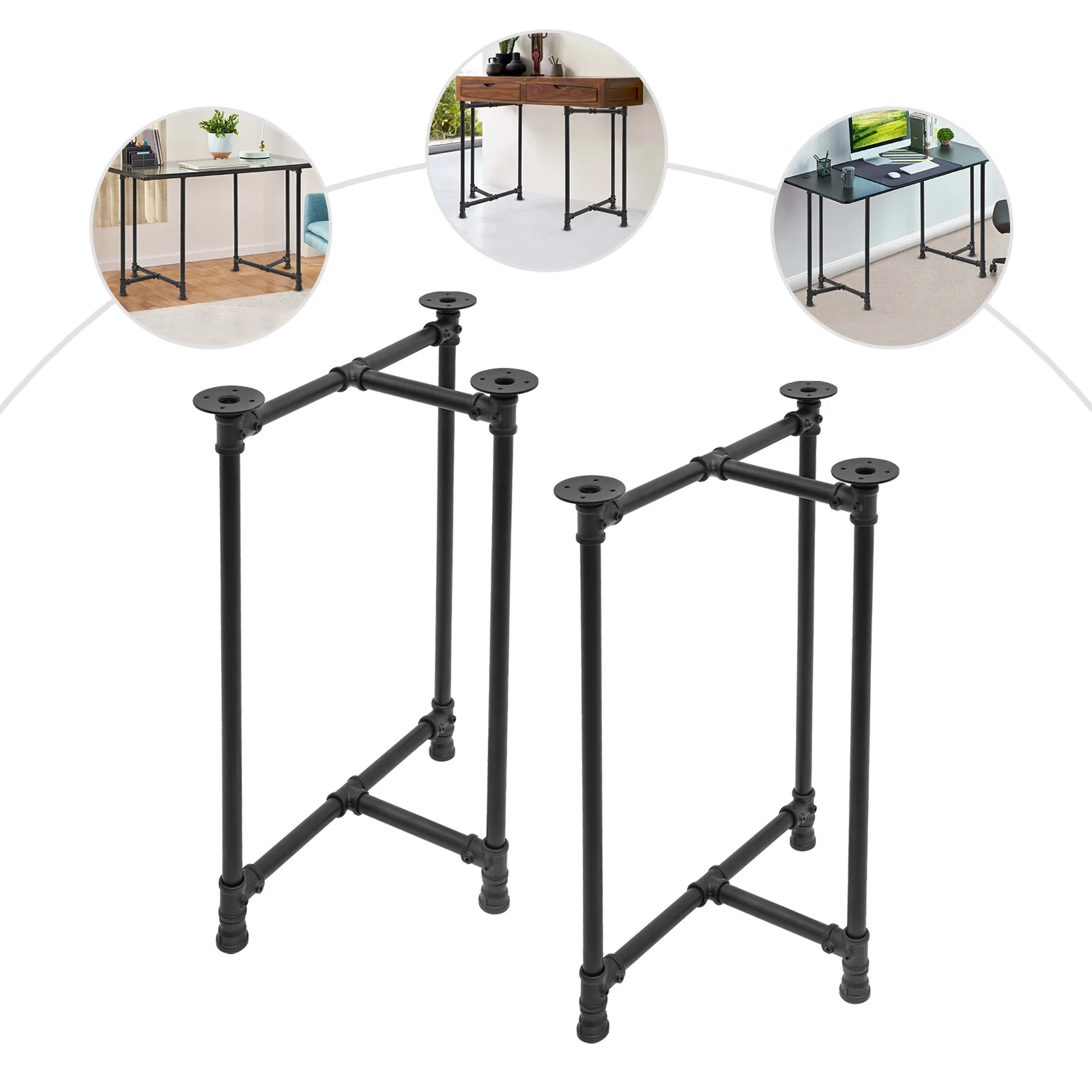 

Metal Table Legs For Dining Tables Industrial Black 28 Inch Crossed Structure High Load Bearing Capacity
