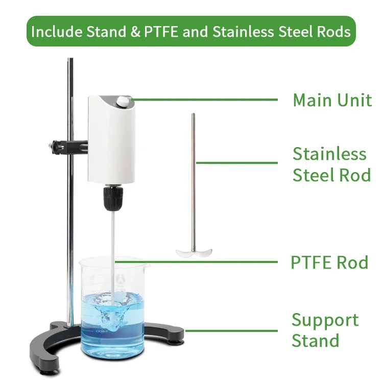 Laboratory Mixer with Overload Protection Adjustable Speed Stirring Mini Overhead Stirrer