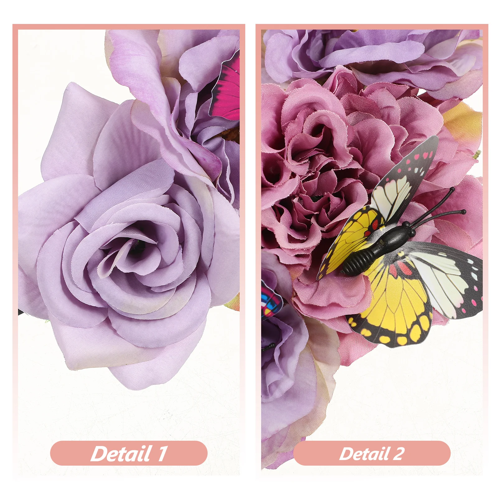 

1pcs Flower Headband Women Bohemian Butterfly Hair Accessory Lifelike Floral Decor Halloween Party Vacation Photoshoot Gift