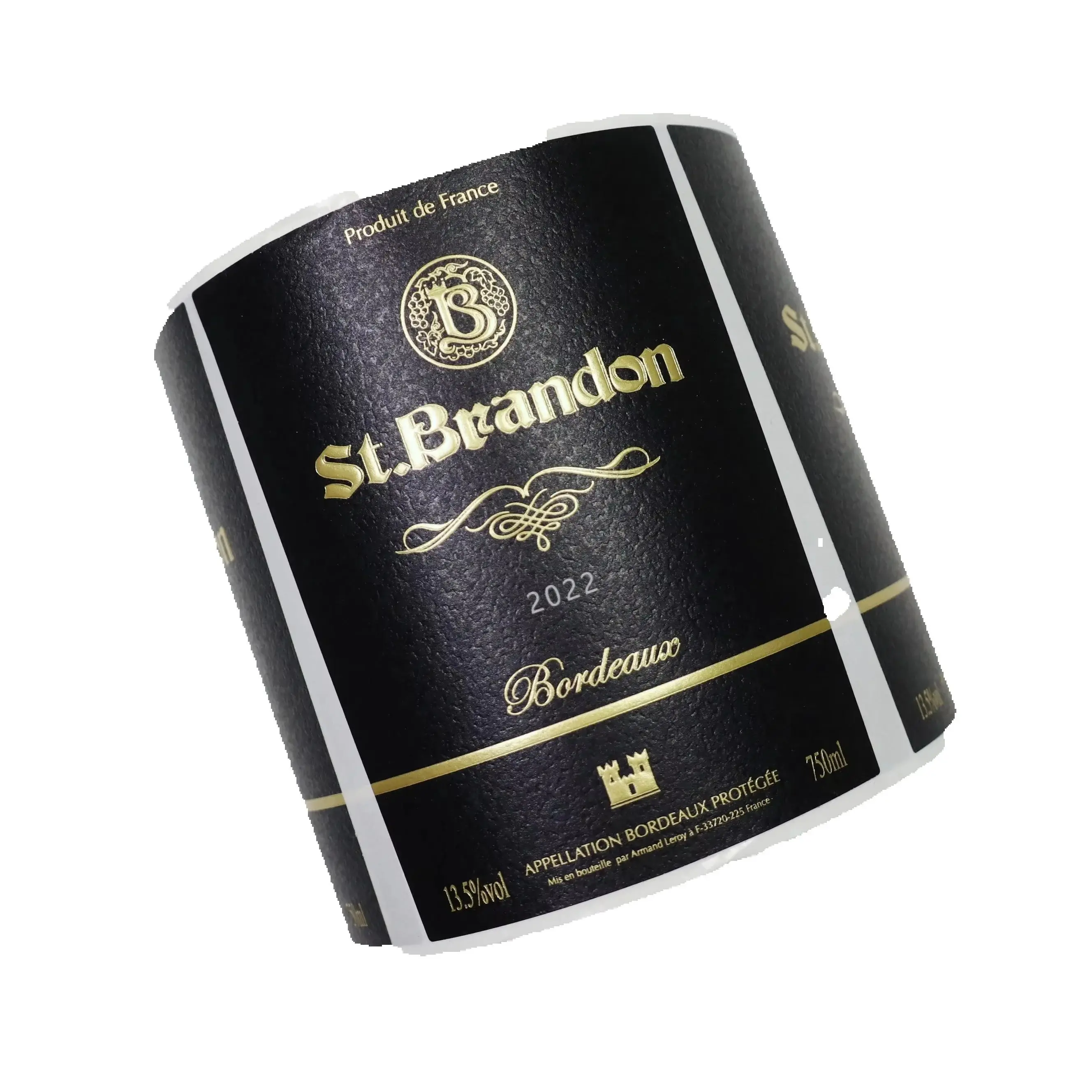 

Custom Rock Grain Wine Label｜Self-Adhesive｜Waterproof｜Hot Stamping UV｜Permanent Sticker