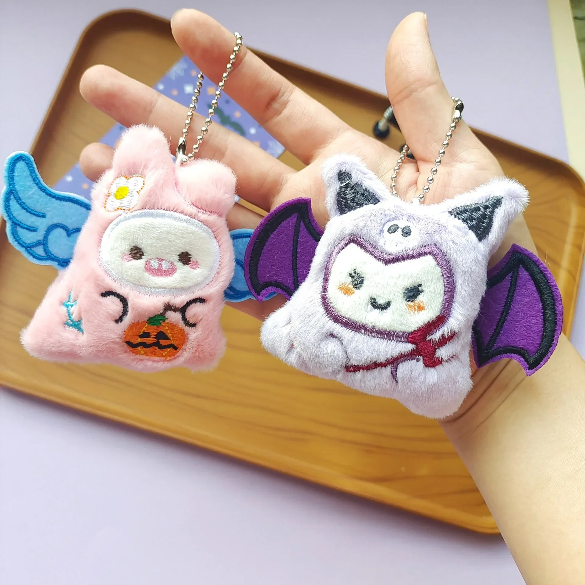 Sanrio Hallo Kitty Cinna moroll Halloween kleinen Teufel Plüsch Puppe Mädchen Tasche Tasche Dekoration Kawaii Plüsch Schlüssel bund Kinder Spielzeug Geschenke