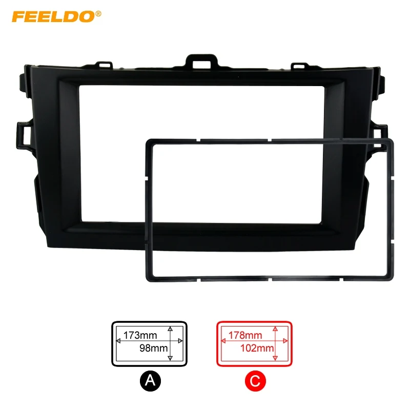 Black 2DIN Car Refitting Radio Stereo DVD Frame Fascia Dash Panel Installation Kits For Toyota Corolla(08~10)