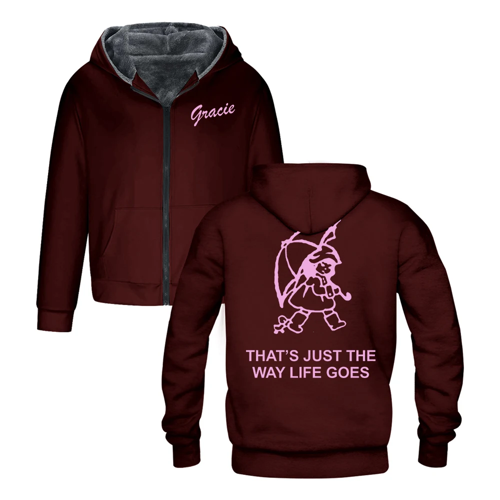 

GF Gracie Abrams That's Just the Way Life Goes Zipper Hoodie Long Sleeve Streetwear Men Women Jacket Parkas Winter Coat