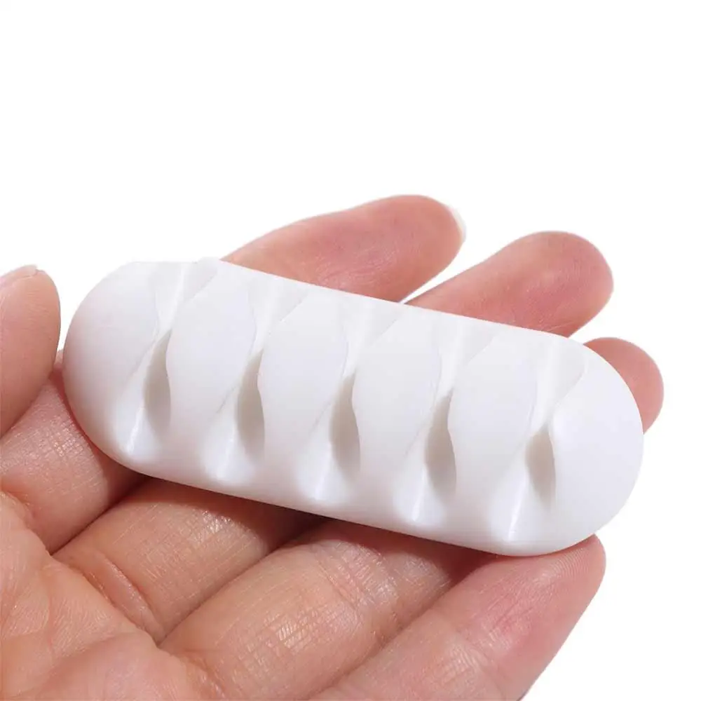 Organizzatore di cavi a 5 fori/1 fori/3 fori Supporto per cavi autoadesivo multifunzionale Clip per cavi per organizer in filo di silicone