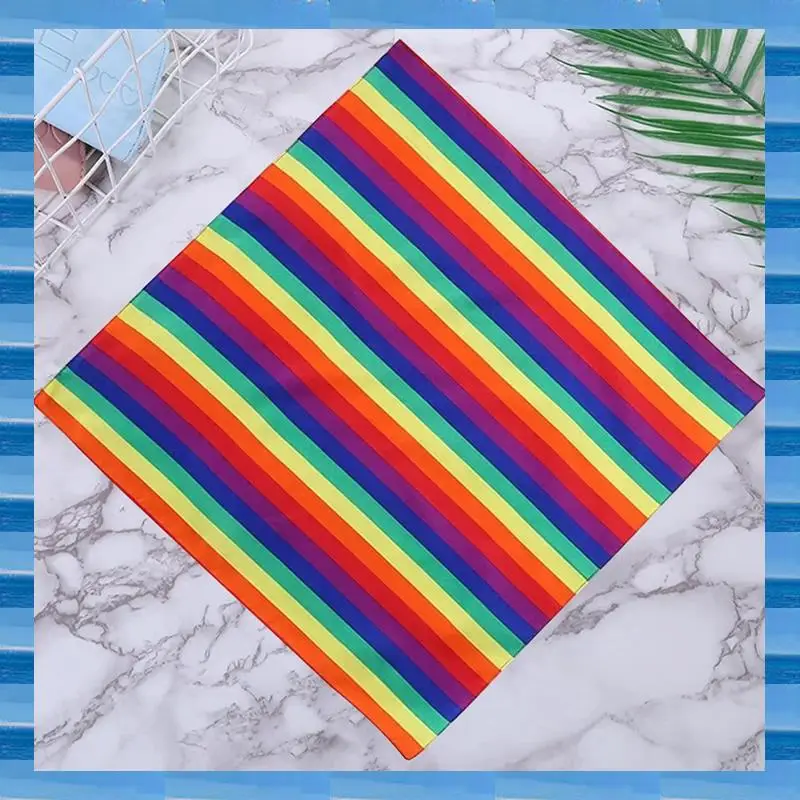 2 Pcs Rainbow Bandana Accessory Fancy Dress Headbands Handkerchief Bandana Scarf For Men Women Neck Scarf Accessories