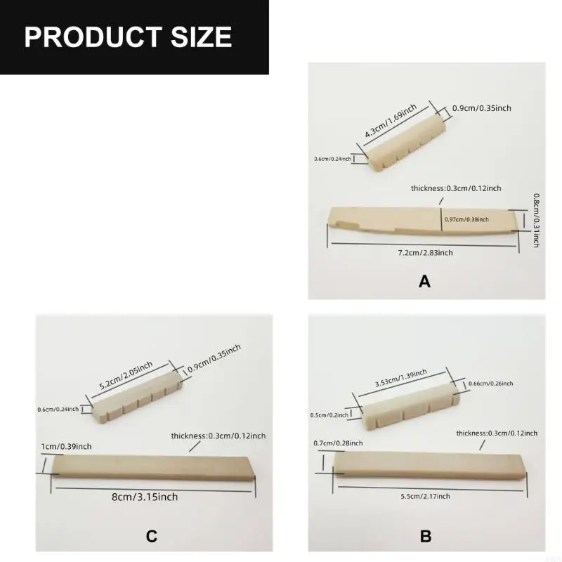 Guitar Bridge Saddles with Nut Acoustic Guitar Accessories Plastic Steel Texture for Right Handed 6 String Instruments - Image 6